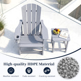 HDPE Adirondack Chairs with Realistic Wood Grain for Backyard Lawn