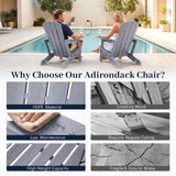 HDPE Adirondack Chairs with Realistic Wood Grain for Backyard Lawn