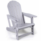 HDPE Adirondack Chair with Cup Holder and Wooden Texture for Patio