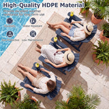 HDPE Adirondack Chair with Cup Holder and Wood-Like Texture High Back for Garden