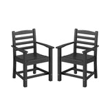 HDPE All Weather Patio Dining Chairs Set of 2 with Wide Armrests