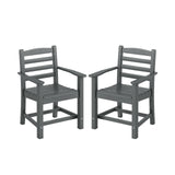 HDPE All Weather Patio Dining Chairs Set of 2 with Wide Armrests
