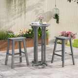 29 Inch HDPE Patio Bar Stool Set of 2 Armless Saddle Stools
