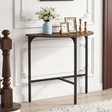 Half-moon Console Table Semi-circular Industrial Sofa Couch Table-Rustic Brown
