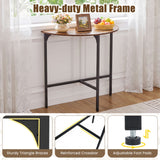 Half-moon Console Table Semi-circular Industrial Sofa Couch Table-Rustic Brown