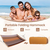 Patio Hammock Foldable Portable Swing Chair Bed with Detachable Pillow