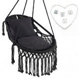 Hanging Hammock Chair with Soft Seat Cushions and Sturdy Rope Chain