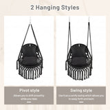 Hanging Hammock Chair with Soft Seat Cushions and Sturdy Rope Chain