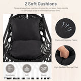 Hanging Hammock Chair with Soft Seat Cushions and Sturdy Rope Chain