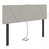 Headboard for Full Size Bed and Queen Geometric Upholstered Head Board