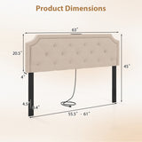 Headboard for Queen and Full Size Bed Tufted Upholstered Head Board