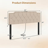 Headboard for Queen and Full Size Bed Rivet Tufted Upholstered Head Board
