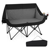 Heated Double Camping Chair with 4 Heating Zones and Wine Glass Holders