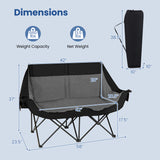 Heated Double Camping Chair with 4 Heating Zones and Wine Glass Holders