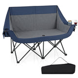 Heated Double Camping Chair with 4 Heating Zones and Wine Glass Holders