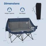 Heated Double Camping Chair with 4 Heating Zones and Wine Glass Holders