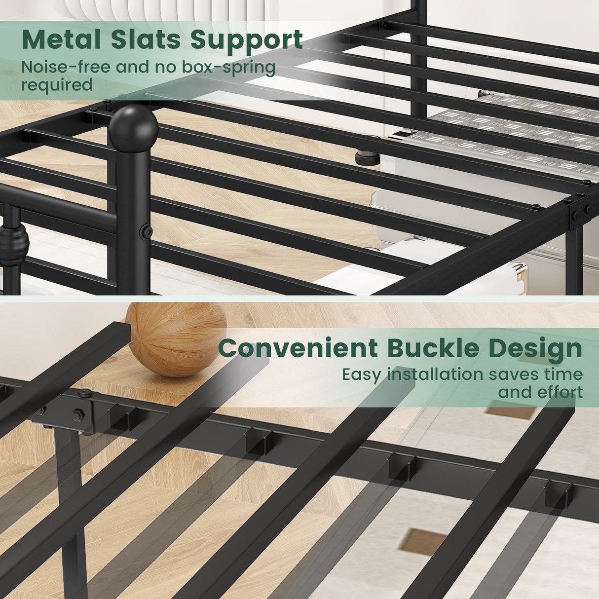 Full/Queen/Twin Size Heavy-duty Metal Bed Frame with Headboard