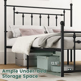 Full/Queen/Twin Size Heavy-duty Metal Bed Frame with Headboard