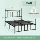 Full/Queen/Twin Size Heavy-duty Metal Bed Frame with Headboard