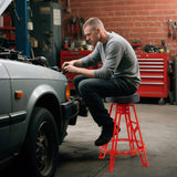 Heavy-Duty Aluminum Garage Bar Chair with 360Â° Swiveling Seat-Red