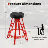 Heavy-Duty Aluminum Garage Bar Chair with 360Â° Swiveling Seat-Red