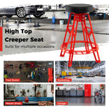 Heavy-Duty Aluminum Garage Bar Chair with 360Â° Swiveling Seat-Red