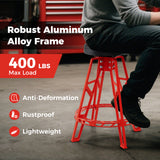 Heavy-Duty Aluminum Garage Bar Chair with 360Â° Swiveling Seat-Red