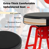 Heavy-Duty Aluminum Garage Bar Chair with 360Â° Swiveling Seat-Red