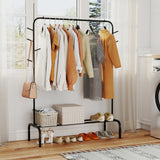 Heavy Duty Clothes Rack 50-Inch Wide Metal Garment Wardrobe Rack-Black