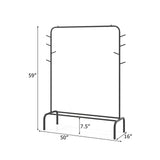 Heavy Duty Clothes Rack 50-Inch Wide Metal Garment Wardrobe Rack-Black