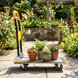 Heavy Duty Foldable Push Cart Dolly with 560 lbs Weight Capacity-Yellow