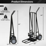Heavy Duty Hand Truck Dolly with Dual Foldable Nose Plates