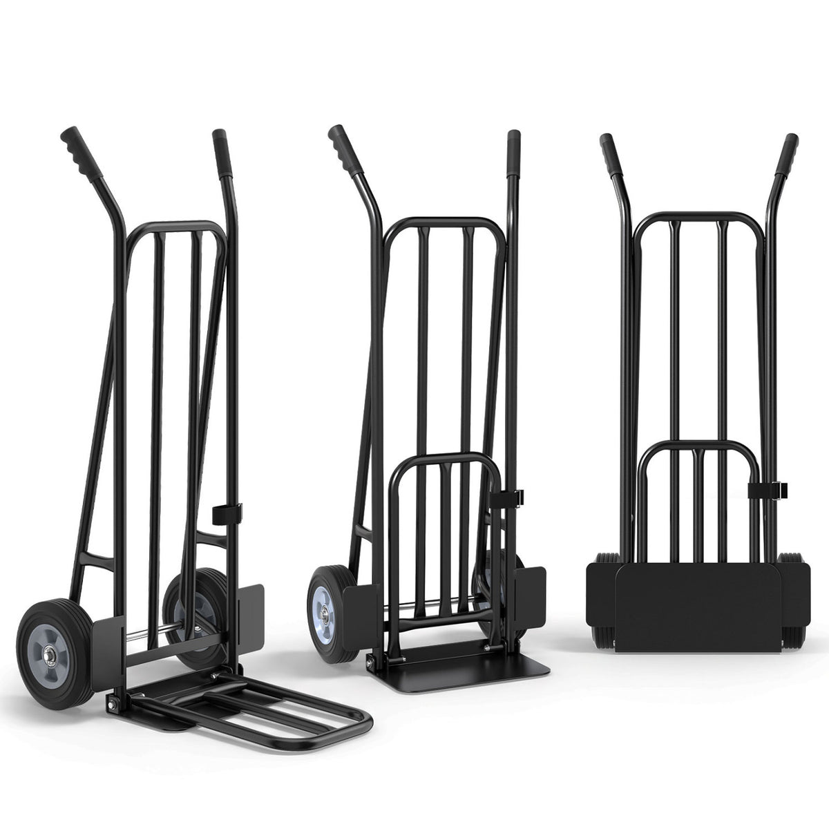 Heavy Duty Hand Truck Dolly with Dual Foldable Nose Plates
