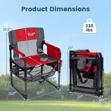 Heavy Duty Outdoor Camping Chair with Cup Holder and Side Pocket