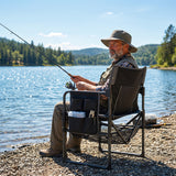 Heavy Duty Outdoor Camping Chair with Cup Holder and Side Pocket
