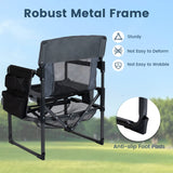 Heavy Duty Outdoor Camping Chair with Cup Holder and Side Pocket
