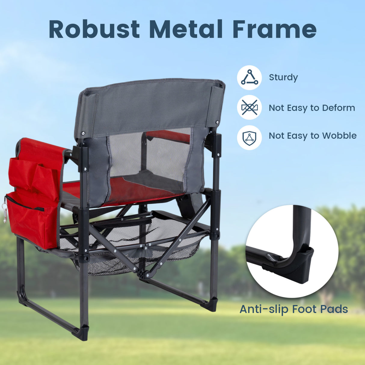 Heavy Duty Outdoor Camping Chair with Cup Holder and Bottle Opener
