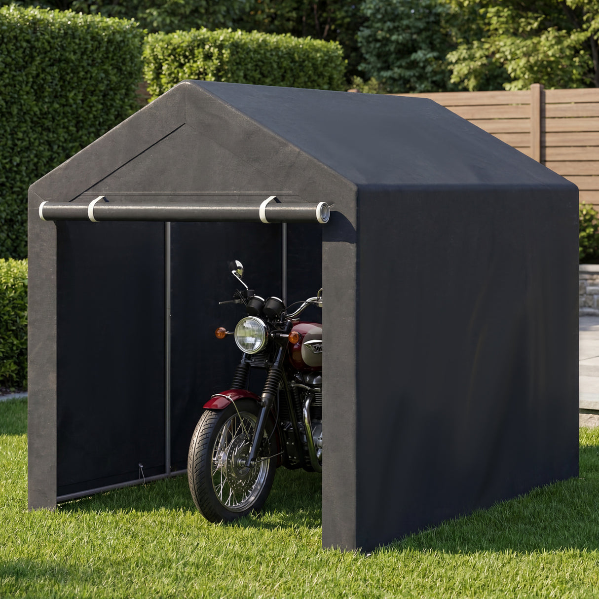 Heavy-Duty Portable Storage Shed with Roll-up Zipper Door
