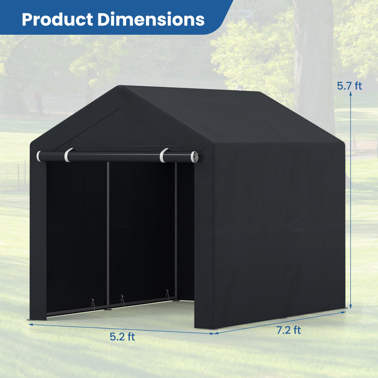 Heavy-Duty Portable Storage Shed with Roll-up Zipper Door