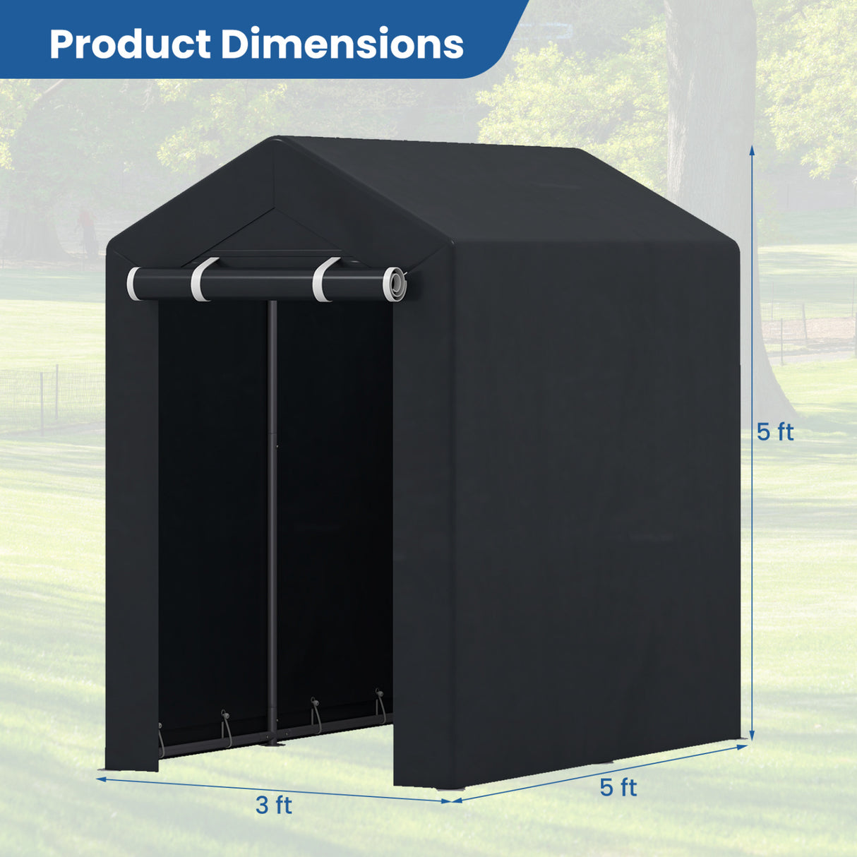 Heavy-Duty Portable Storage Shed with Roll-up Zipper Door