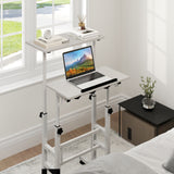 Height-adjustable Mobile Standing Desk with Split Top and Adjustable Angle