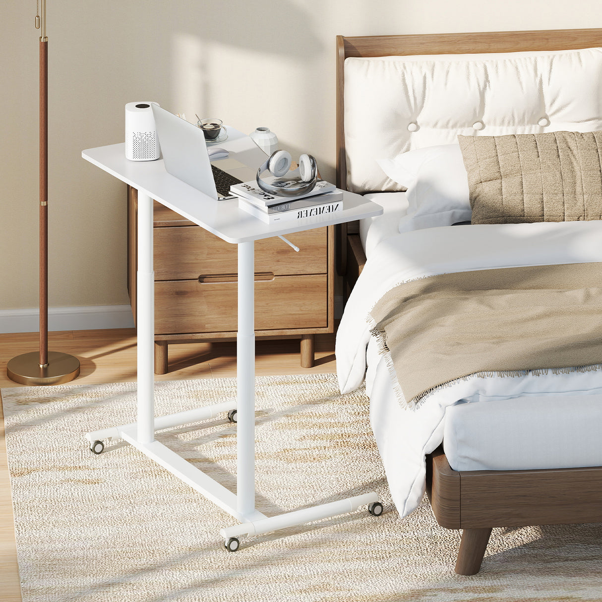 Height Adjustable Computer Desk Sit to Stand Rolling Table