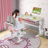 Height-Adjustable Kids Desk with Tilt Desktop and Book Stand