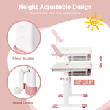 Height-Adjustable Kids Desk with Tilt Desktop and Book Stand