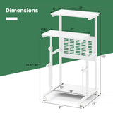 Height Adjustable Mobile Computer Stand-Up Desk with 2 Modes