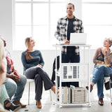 Height Adjustable Mobile Computer Stand-Up Desk with 2 Modes