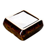 Square Glossy Ceramic Ashtray + Flameless Lighter (GREENISH)