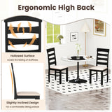 High Back Dining Room Chairs Set of 2 with Padded Seat-Black
