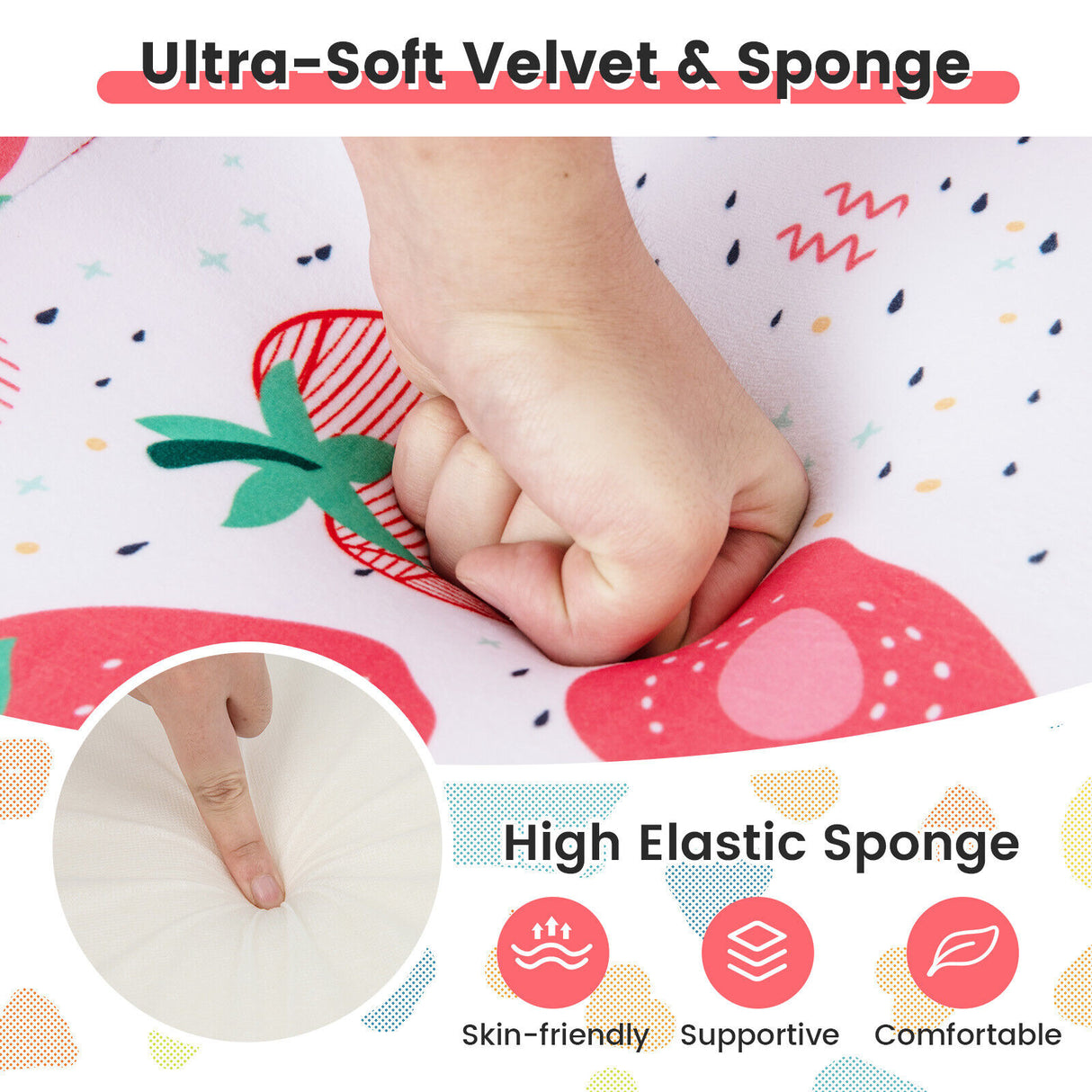 High-density Padding Kids Sofa with Armrest and Extra Pilow