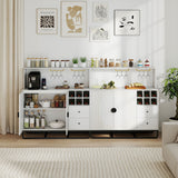 Home Bar Cabinet with Wine Rack Glass Holder and Adjustable Shelf
